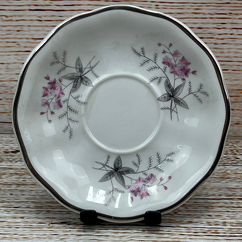 Favolina Karolina Jarolina Poland 3879 Saucer Silver‎ Scalloped Floral 11